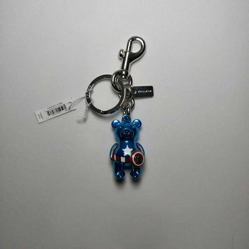 NWT Coach X Marvel Captain America Bear Bag Charm 2755